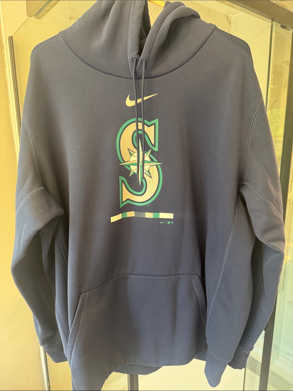 Nike DriFit Navy Seattle Mariners Logo Pullover Hoodie
